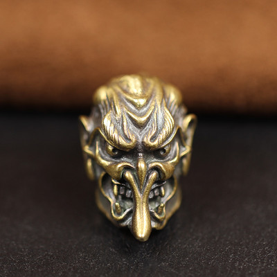 Jaapani rahvausund Koletis Tengu messingist nugahelmes taevane koer EDC DIY Paracordi ripats, õues kasutatavad käevõru aksessuaarid