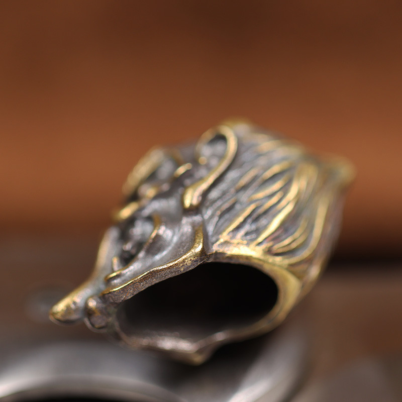 Jaapani rahvausund Koletis Tengu messingist nugahelmes taevane koer EDC DIY Paracordi ripats, õues kasutatavad käevõru aksessuaarid