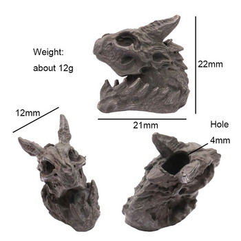 Костна глава на динозавър Скулптура Месинг Нож Мънисто Направи си сам Paracord Гривни Аксесоари Външен EDC Чадър Въже Тъкан ремък Висулка