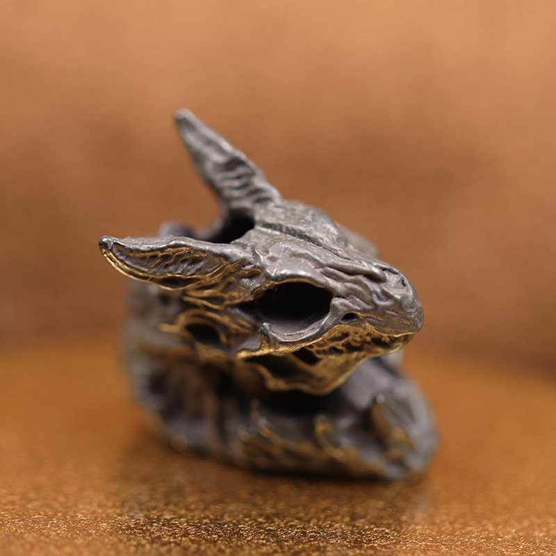 Sculptură din os cap de dinozaur cuțit din alamă și mărgele DIY Paracord Brățări Accesorii în aer liber EDC umbrelă frânghie țesute șnur pandantiv