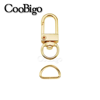 10 kompleta Metalna kuka s kopčom za jastoga Okretne karabine D prsten Privjesak za ključeve Kopča Privjesak za ključeve Ogrlica za pse Torba za remen Konektor DIY dodaci