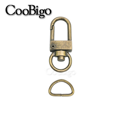 10 kompleta Metalna kuka s kopčom za jastoga Okretne karabine D prsten Privjesak za ključeve Kopča Privjesak za ključeve Ogrlica za pse Torba za remen Konektor DIY dodaci