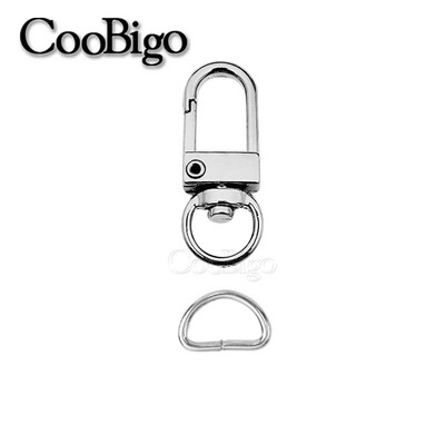 10 kompleta Metalna kuka s kopčom za jastoga Okretne karabine D prsten Privjesak za ključeve Kopča Privjesak za ključeve Ogrlica za pse Torba za remen Konektor DIY dodaci