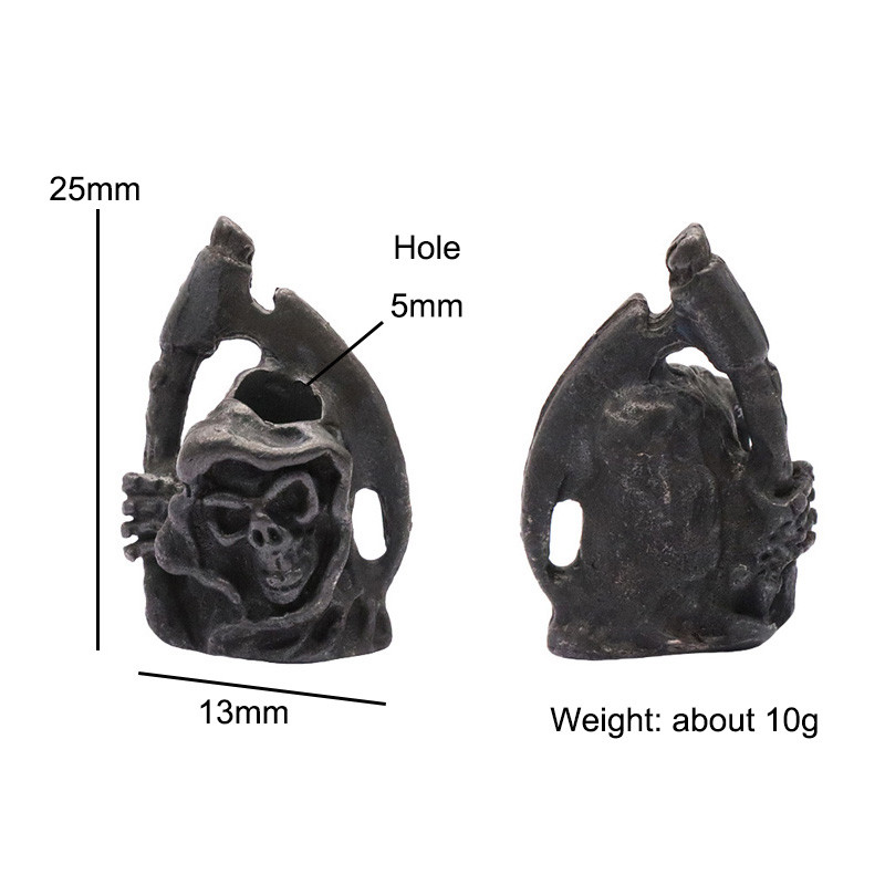 Messingist vikat Grimmilõikaja koljupea sõdur kuju nuga helmed EDC tööriist isetegemine paracordiga kootud kaelapaelaga ripatsidega ehtetarvikud