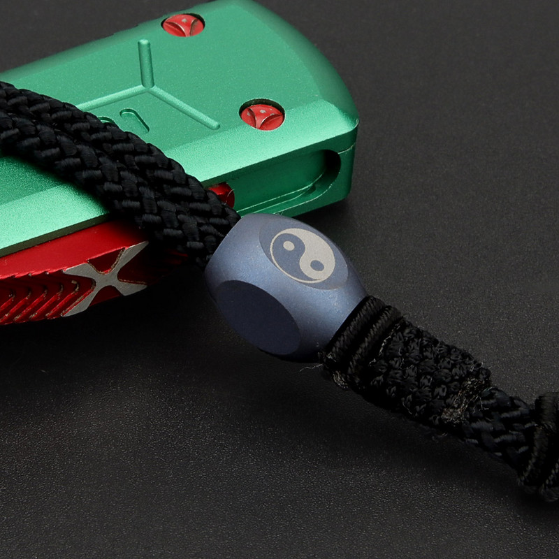 Titano lydinio Kinijos Tai Chi Paracord karoliukai Elegantiški virviniai karoliukai Juokingi mėlyni mini peilio karoliukai