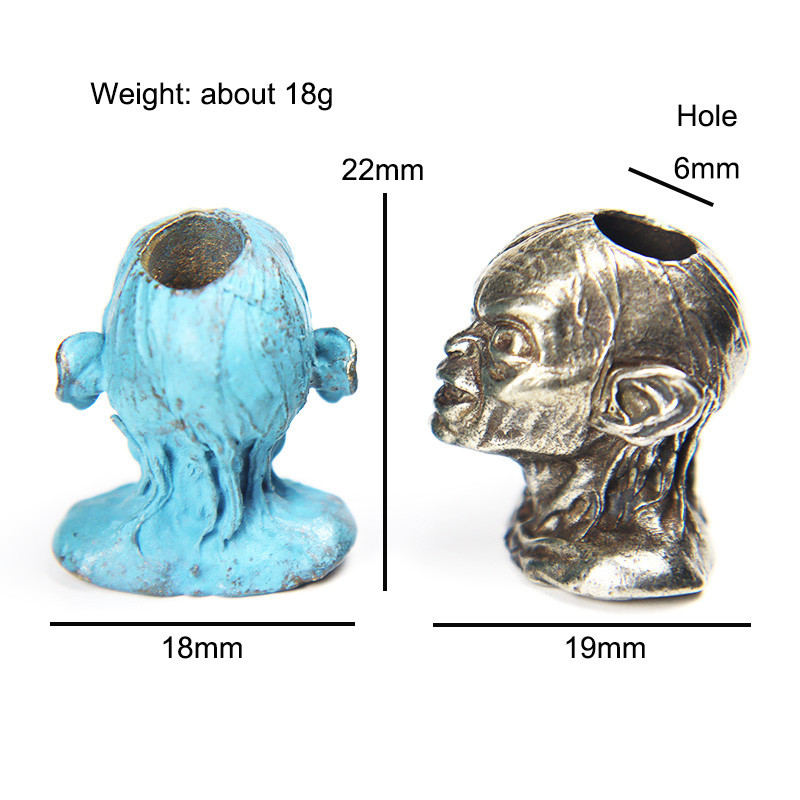 Žalvaris Mutantas Vyras Peilis Karoliukai Virvelės Pakabukai Retro EDC Paracord Pakabos Automobilių Raktų Pakabukai „Pasidaryk pats“ Lauko įrankių Priedai Papuošalai