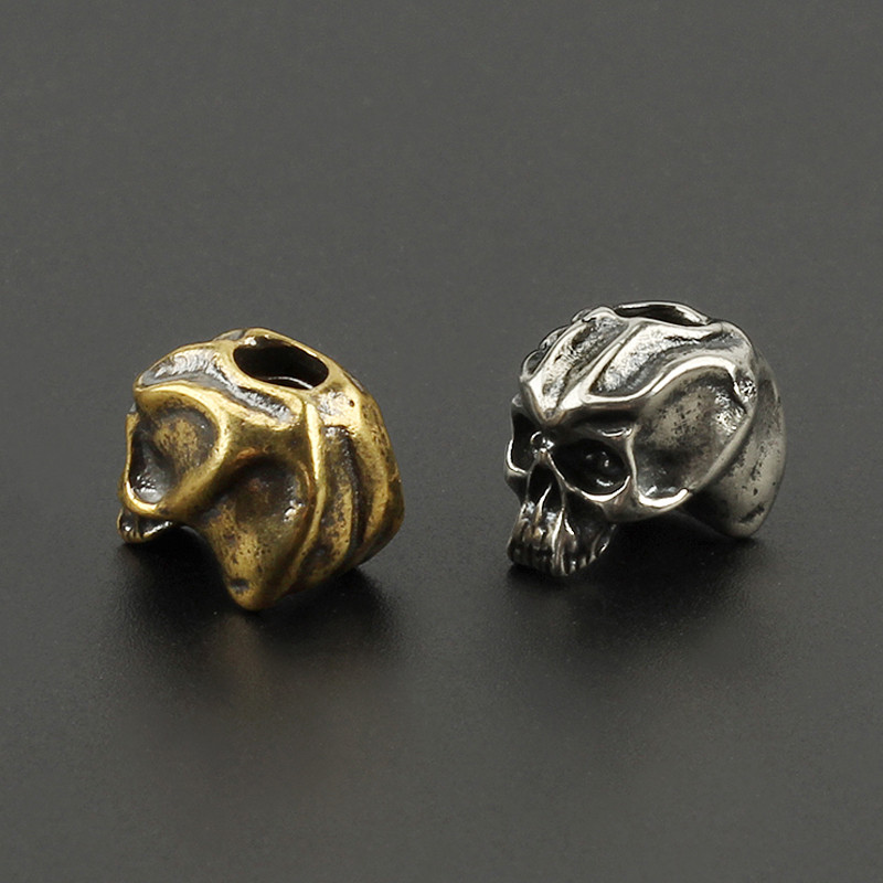 Kolju messingist nuga helmestega vihmavarju köis taskulambi ripats EDC vasest kolju paracord helmed