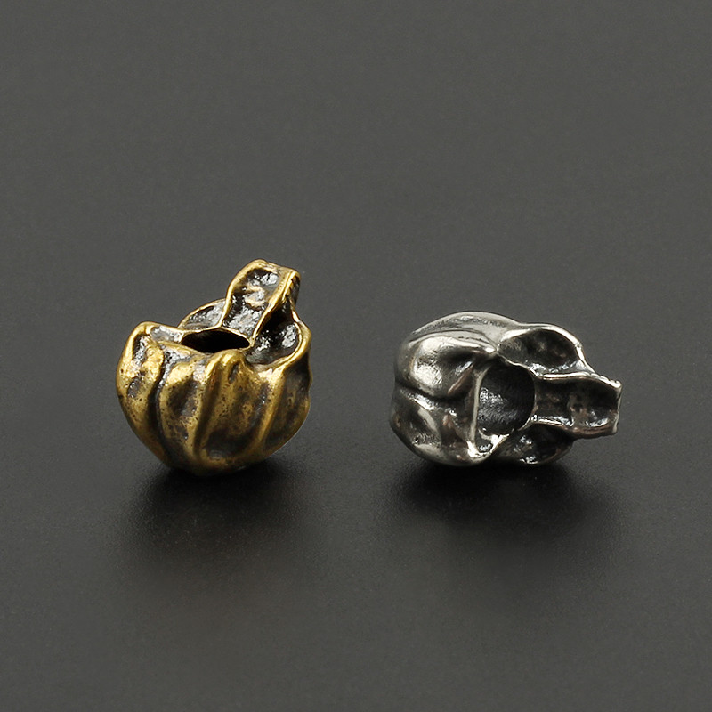 Kolju messingist nuga helmestega vihmavarju köis taskulambi ripats EDC vasest kolju paracord helmed