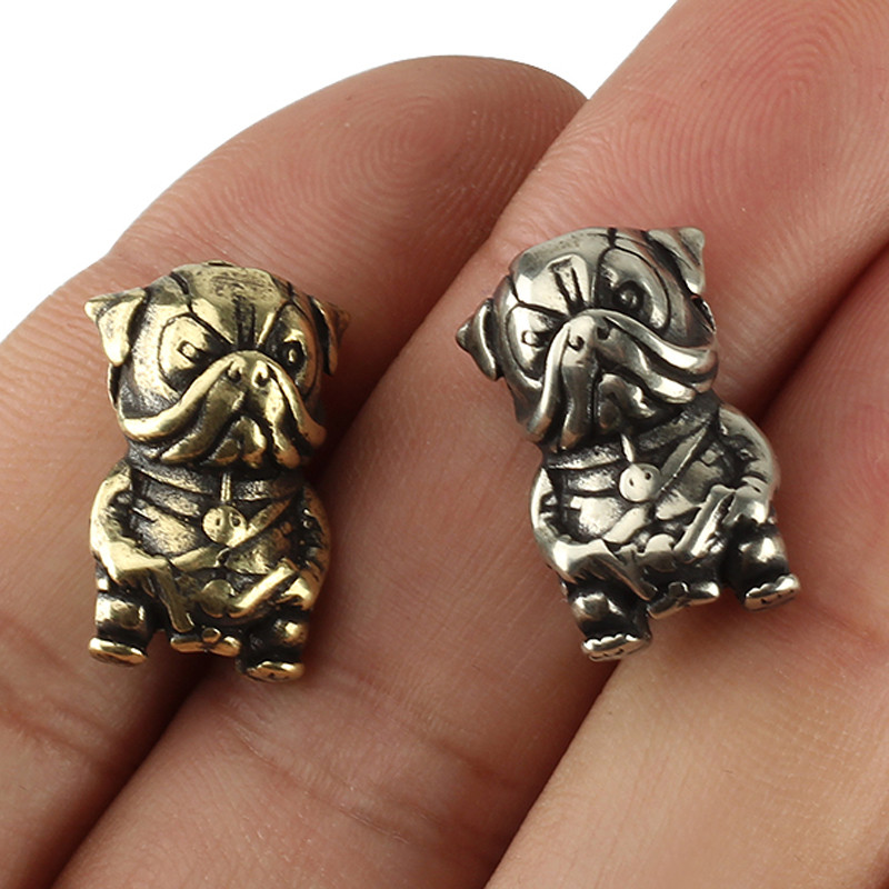 EDC DIY väike koeranoa helmed ripats Vintage messingist vasest Paracordi helmed