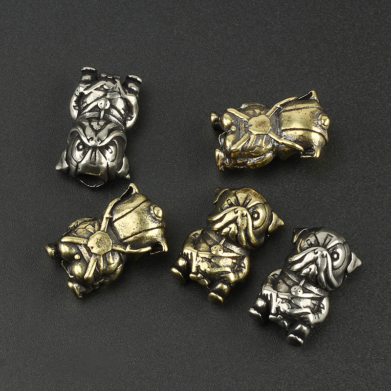 EDC DIY väike koeranoa helmed ripats Vintage messingist vasest Paracordi helmed