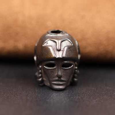 Cască de samurai japonez din alamă cuțit războinic margele EDC DIY Paracord țesut șnur lanternă pandantive accesorii pentru instrumente în aer liber