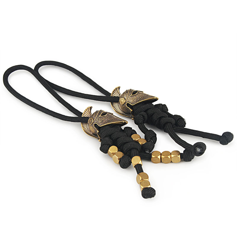 Ръчно изтъкано въже от месинг с ретро цветни мъниста от въжета Ключодържател Фенерче Мънисто от паракорд