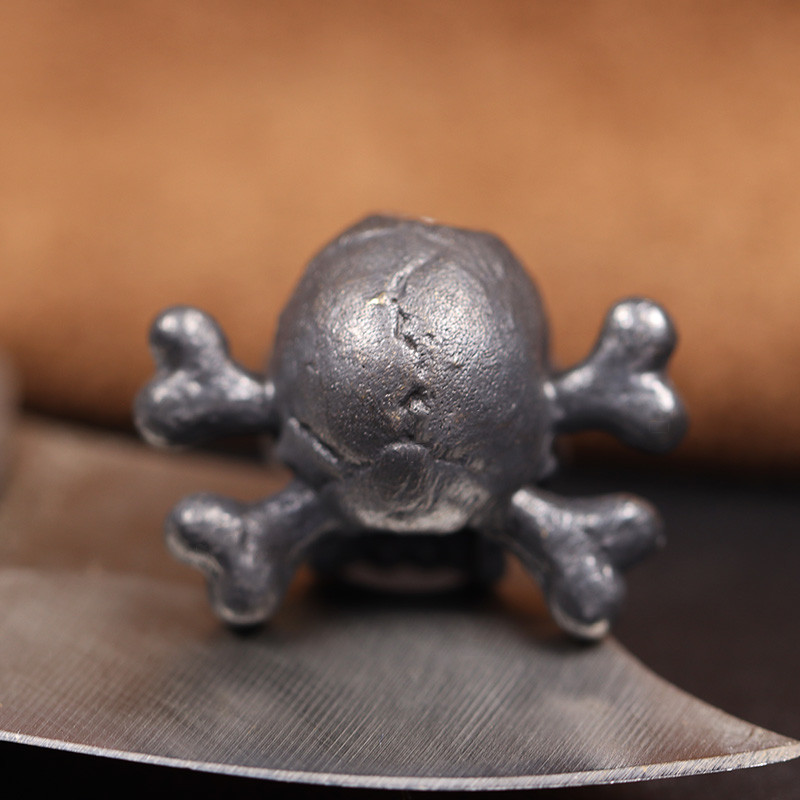 Ose negre Cap de craniu Cuțit din alamă șir mărgele în aer liber EDC DIY Paracord țesut manual șnur Pandantiv Punk Brățară Breloc Accesorii