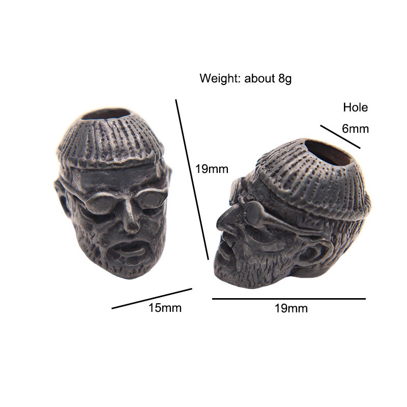 Fekete színű Gyilkos bácsi dögös film karakter figurák sárgaréz Paracord gyöngyök barkácskés pánt medál EDC karkötők kiegészítők