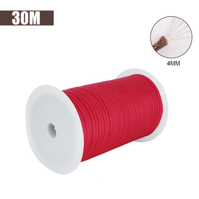 30M 1 rulonas 4 mm 7 stovo šerdys Paracord išgyvenimui Parašiuto virvelė Kempingas Laipiojimas Stovyklavietės Virve Žygiams Drabužių virvė