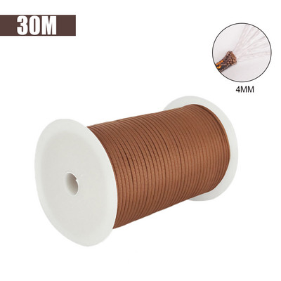 30M 1 rulonas 4 mm 7 stovo šerdys Paracord išgyvenimui Parašiuto virvelė Kempingas Laipiojimas Stovyklavietės Virve Žygiams Drabužių virvė