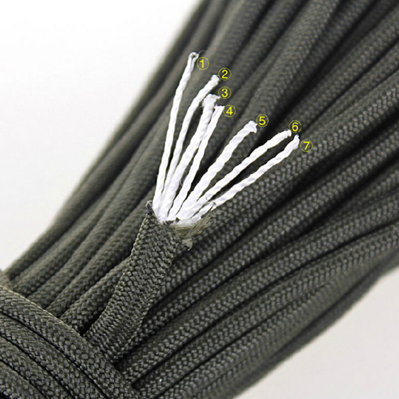 30M 1 rulonas 4 mm 7 stovo šerdys Paracord išgyvenimui Parašiuto virvelė Kempingas Laipiojimas Stovyklavietės Virve Žygiams Drabužių virvė