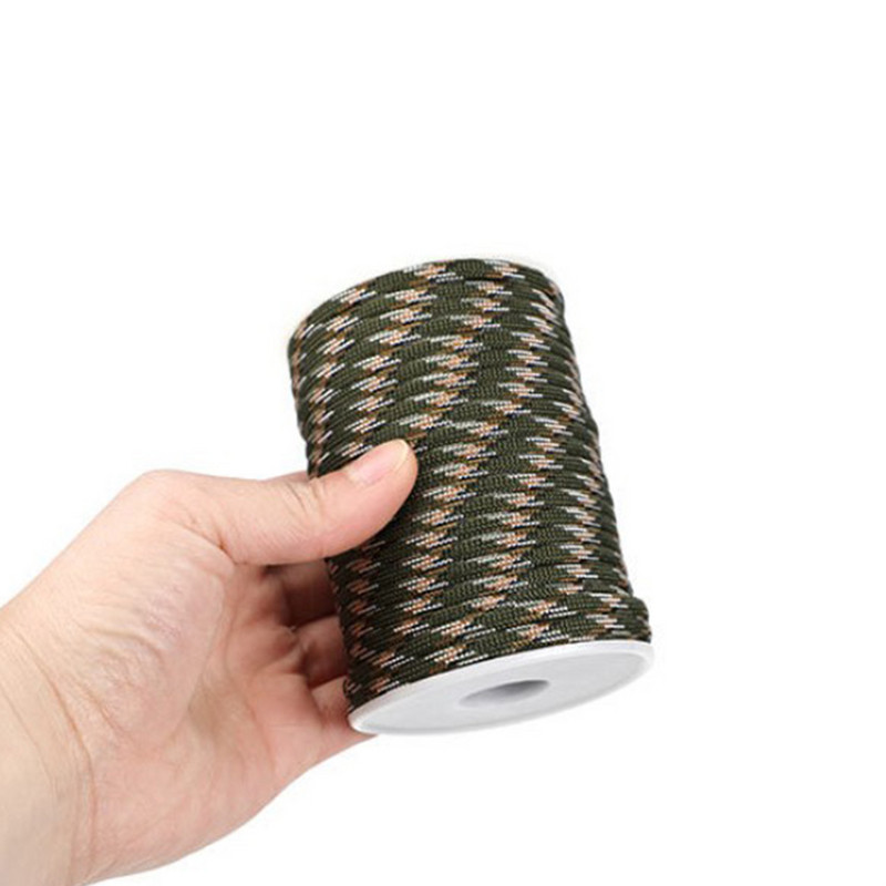 30M 1 rulonas 4 mm 7 stovo šerdys Paracord išgyvenimui Parašiuto virvelė Kempingas Laipiojimas Stovyklavietės Virve Žygiams Drabužių virvė