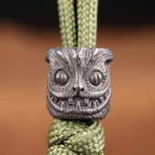 Drăguț cap de pisică sculptură din alamă cuțit mărgele retro bricolaj paracord brățări accesorii instrument EDC în aer liber umbrelă funie șnur pandantiv