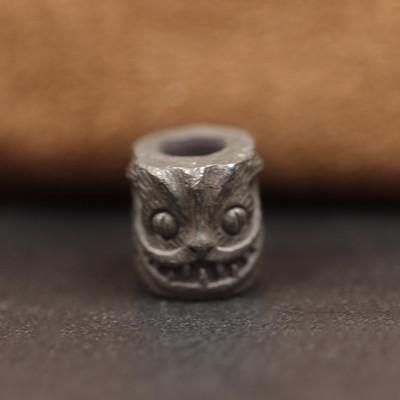 Drăguț cap de pisică sculptură din alamă cuțit mărgele retro bricolaj paracord brățări accesorii instrument EDC în aer liber umbrelă funie șnur pandantiv