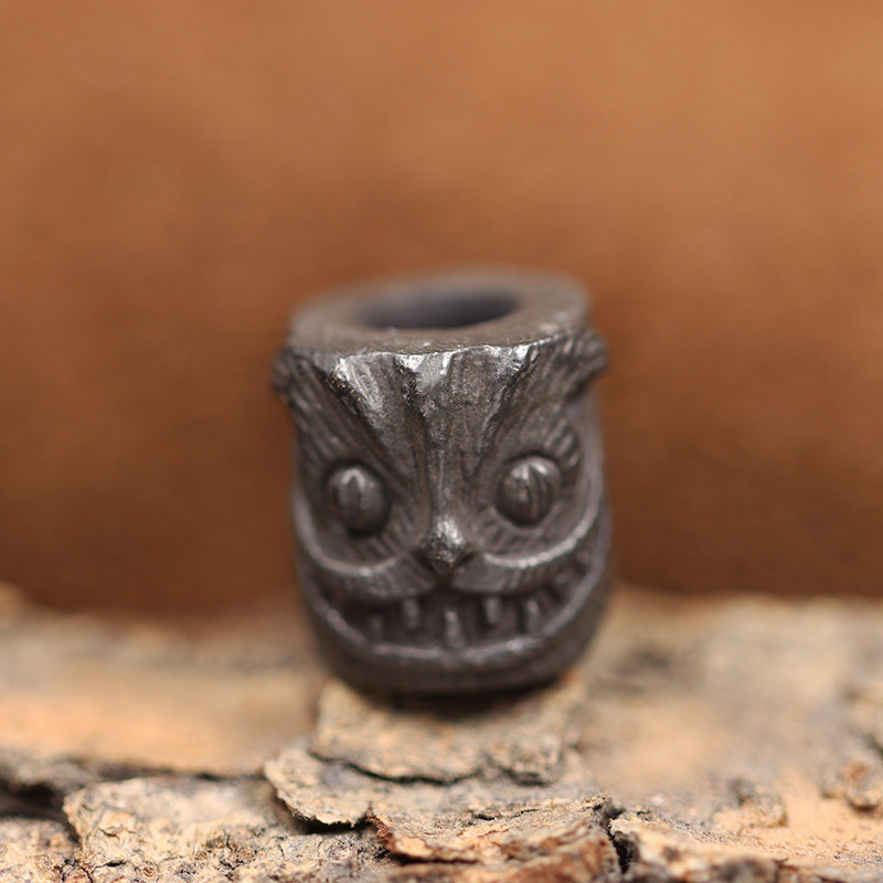 Drăguț cap de pisică sculptură din alamă cuțit mărgele retro bricolaj paracord brățări accesorii instrument EDC în aer liber umbrelă funie șnur pandantiv