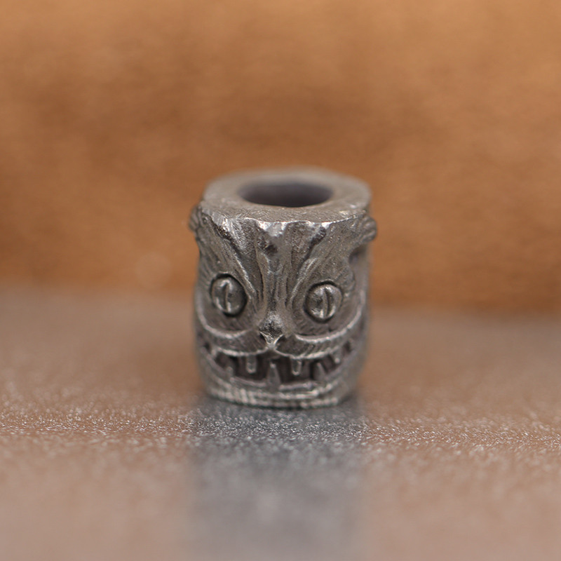 Drăguț cap de pisică sculptură din alamă cuțit mărgele retro bricolaj paracord brățări accesorii instrument EDC în aer liber umbrelă funie șnur pandantiv