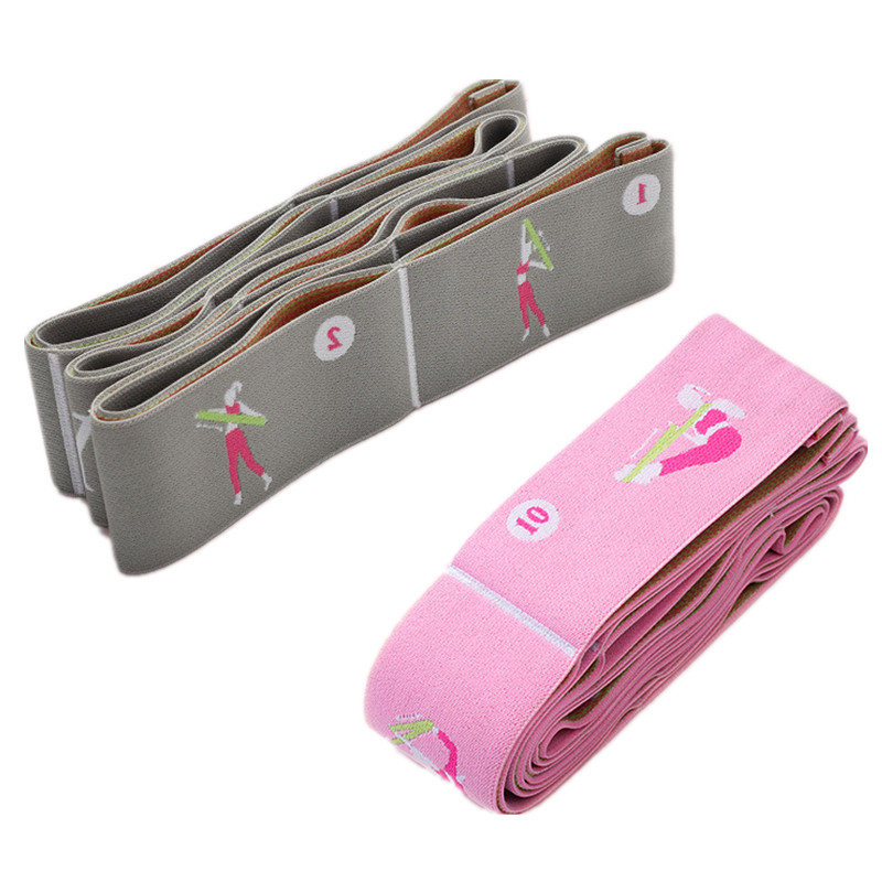 Bandă de rezistență yoga cu mai multe segmente cu 11 grile, dans pentru începători, Pilates, centură de întindere auxiliară pentru antrenament latin pentru adulți, benzi elastice