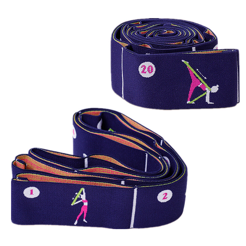 Bandă de rezistență yoga cu mai multe segmente cu 11 grile, dans pentru începători, Pilates, centură de întindere auxiliară pentru antrenament latin pentru adulți, benzi elastice