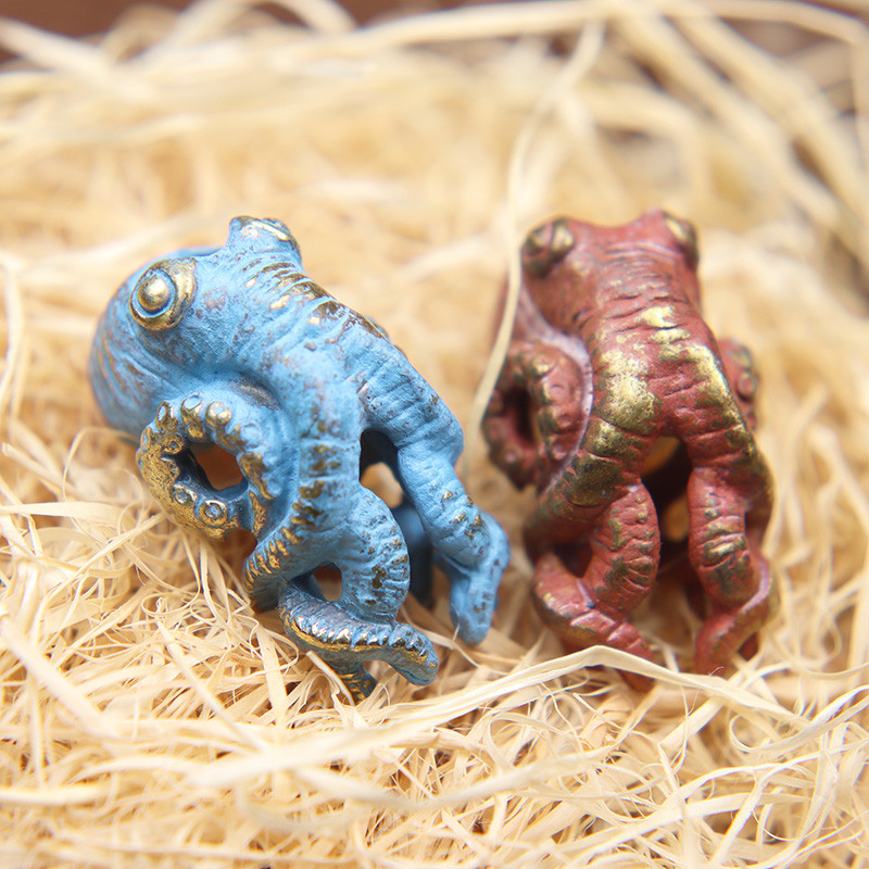 Albastru, roșu, alamă, animale de mare, caracatiță, mărgele, în aer liber, EDC, umbrelă, frânghie, pandantiv, bricolaj, paracord, brățară, accesorii, șnur atârnat