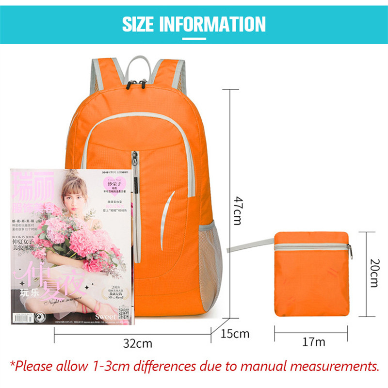 Rucsac pliabil pentru sporturi în aer liber Rucsac ușor portabil de mare capacitate Geantă de alpinism din nailon, impermeabilă