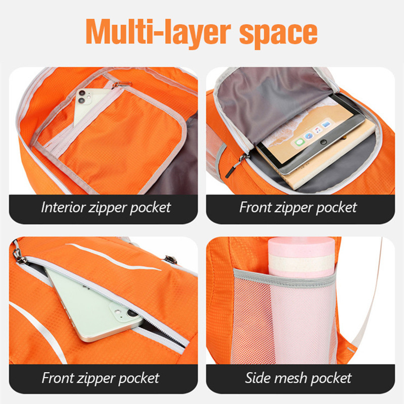 Rucsac pliabil pentru sporturi în aer liber Rucsac ușor portabil de mare capacitate Geantă de alpinism din nailon, impermeabilă