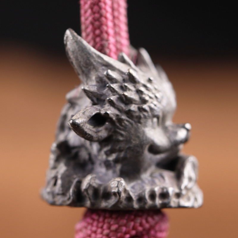 Cuțit din alamă de dinozaur cu fața de pisică drăguță, mărgele de bricolaj, pentru brățări cu Paracord, accesorii, în aer liber, EDC, umbrelă, frânghie, țesute, cuțite, instrument pentru pandantive