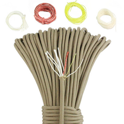 7,5 m 25 jalga 4 mm 10 Core 550 Paracord Outdoor Survival DIY Paracord Käevõru Pael Matkapüügitelk Abiköie tarvik