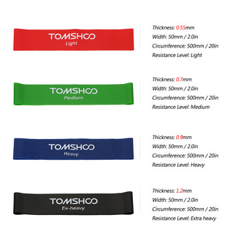 TOMSHOO Άσκηση Αντίστασης Loop Bands Latex Gym Strength Training Loops Bands Bands Workout Bands Physical Therapy Home Fitness