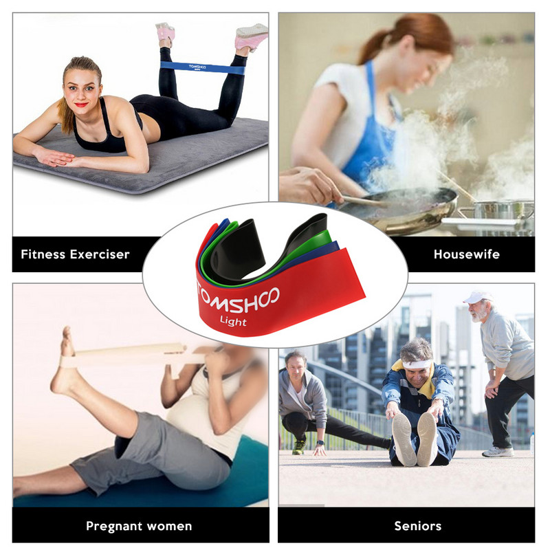 TOMSHOO Treeningvastupanu silmuspaelad Lateks jõusaali jõutreening aasad Treeningrihmad Füüsiline teraapia Kodune treening