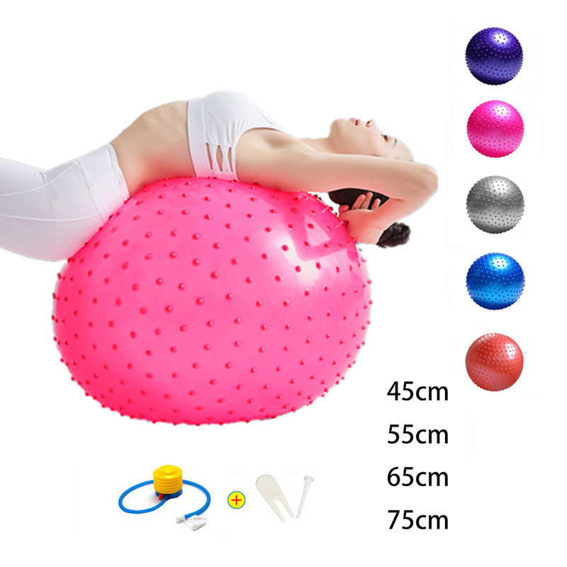45 cm / 55 cm / 65 cm / 75 cm smailus masažinis kamuolys Jogos kamuolys su Hedgehog Pump Fitness Fitball Pilates