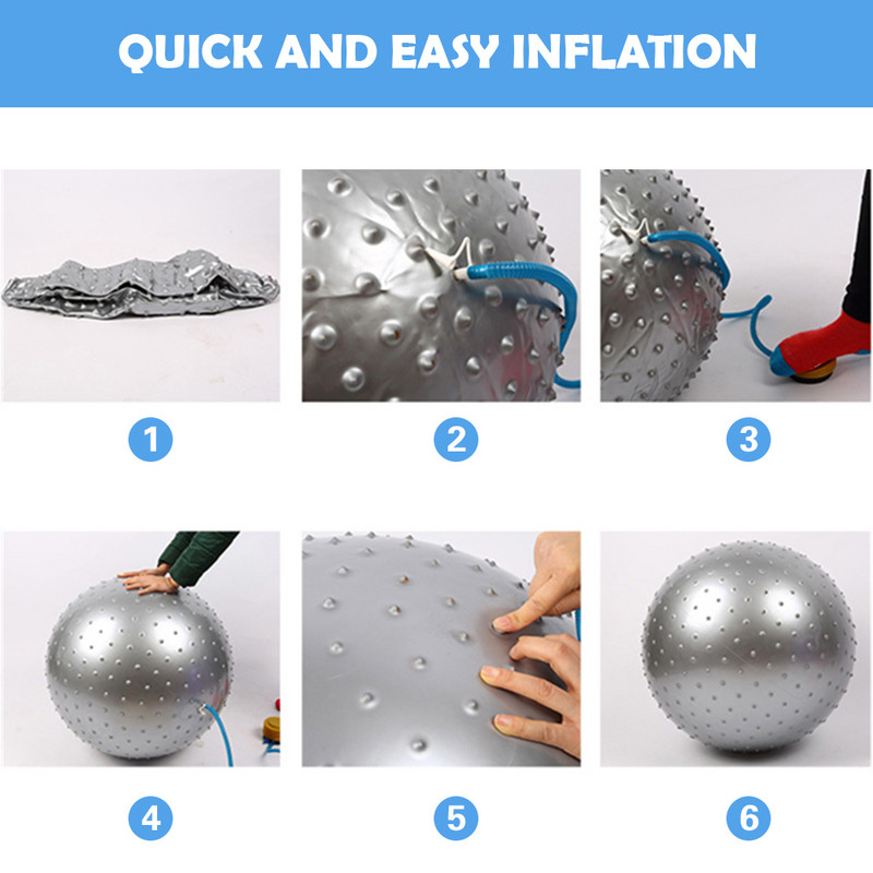 45 cm / 55 cm / 65 cm / 75 cm smailus masažinis kamuolys Jogos kamuolys su Hedgehog Pump Fitness Fitball Pilates