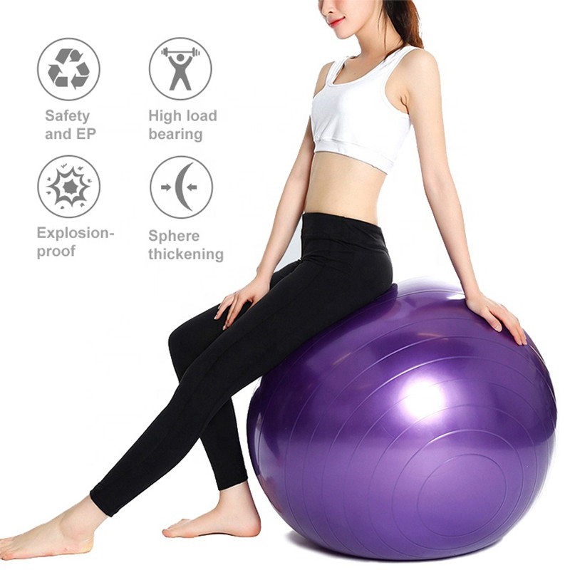 PVC jogos kamuoliukai Bola Pilates Fitball 45cm/55cm/65cm/75cm/85cm sutirštintas sprogimui atsparus namų kūno rengybos įrangos balansinis kamuolys