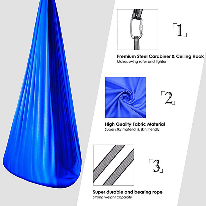 Laste jooga võrkkiik elastne voodi siseruumides õues, reguleeritav võrkkiik jooga treeningtööriist koos pikendusrihmadega karabiinidega