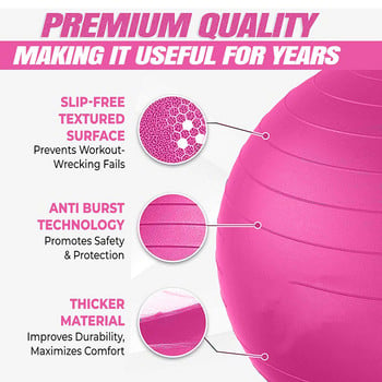 Sports Yoga Balls Fitness Ball Thickened Explosion-proof Exercise Home Gym Pilates Equipment Massage Balance Ball 55cm 65cm 75cm