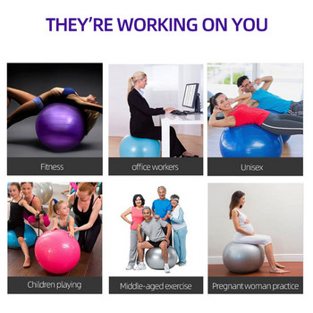 Sports Yoga Balls Fitness Ball Thickened Explosion-proof Exercise Home Gym Pilates Equipment Massage Balance Ball 55cm 65cm 75cm