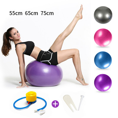 45 55 65 75cm Minge de yoga cu pompă Mingi de fitness Sală de sport acasă Pilates Naștere Fitball Antrenament Antrenament Minge de masaj