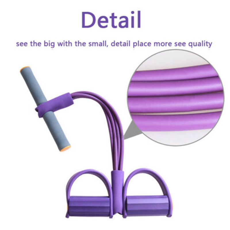 Benzi de rezistență pentru fitness în interior Echipament de exercițiu Elastic Sit Up Trage frânghie Benzi de antrenament de gimnastică Sport 4 tuburi Pedală Tractor de gleznă