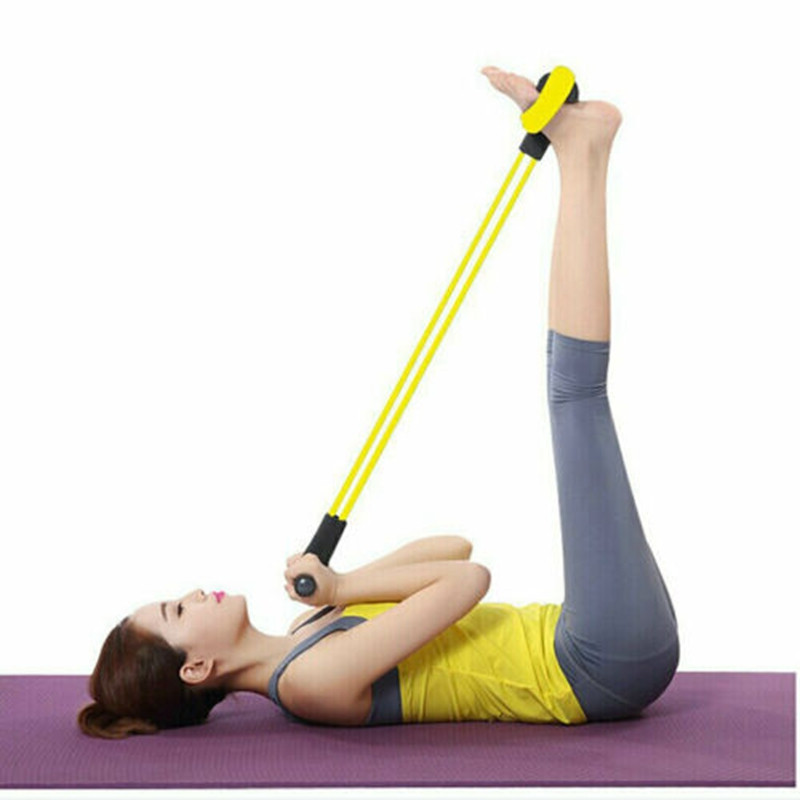 Benzi de rezistență pentru fitness în interior Echipament de exercițiu Elastic Sit Up Trage frânghie Benzi de antrenament de gimnastică Sport 4 tuburi Pedală Tractor de gleznă