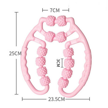 1 tk rõngakujuline jalaklamber, lõõgastav plastist jalarulli rullvarras jooga neljarattaline masseerija rõngakujuline jalaklamber