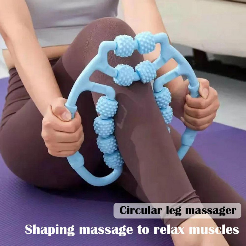 1 tk rõngakujuline jalaklamber, lõõgastav plastist jalarulli rullvarras jooga neljarattaline masseerija rõngakujuline jalaklamber