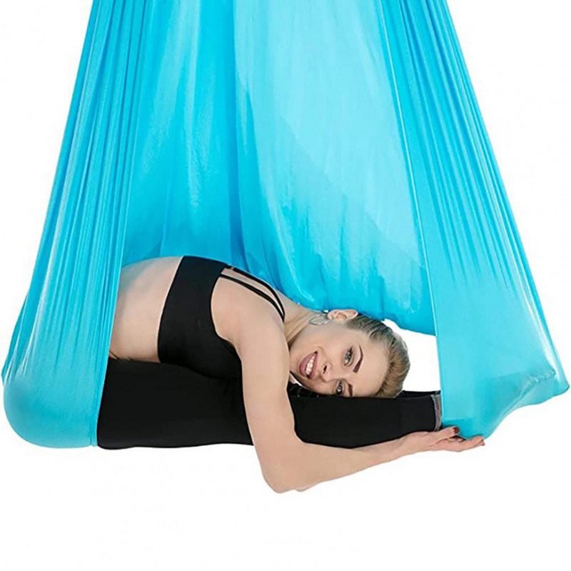 1 komplekt nailonist õhust jooga võrkkiik, ülitugev kaasaskantav veniv antigravitatsiooniga pehme õhust võrkkiik koduks