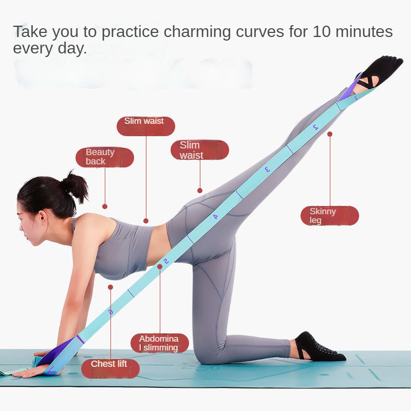 Jooga Fitness elastne vöö Multifunktsionaalne tantsujooga abivenitusrihm Pilatese jooga vastupidavusrihm Avatud selg, õhuke jalg