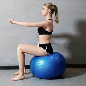 55 см взривобезопасна спортна йога топка с помпа Пилатес Фитнес зала Баланс Стабилност Швейцарска топка Упражнение Упражнение Масажна топка