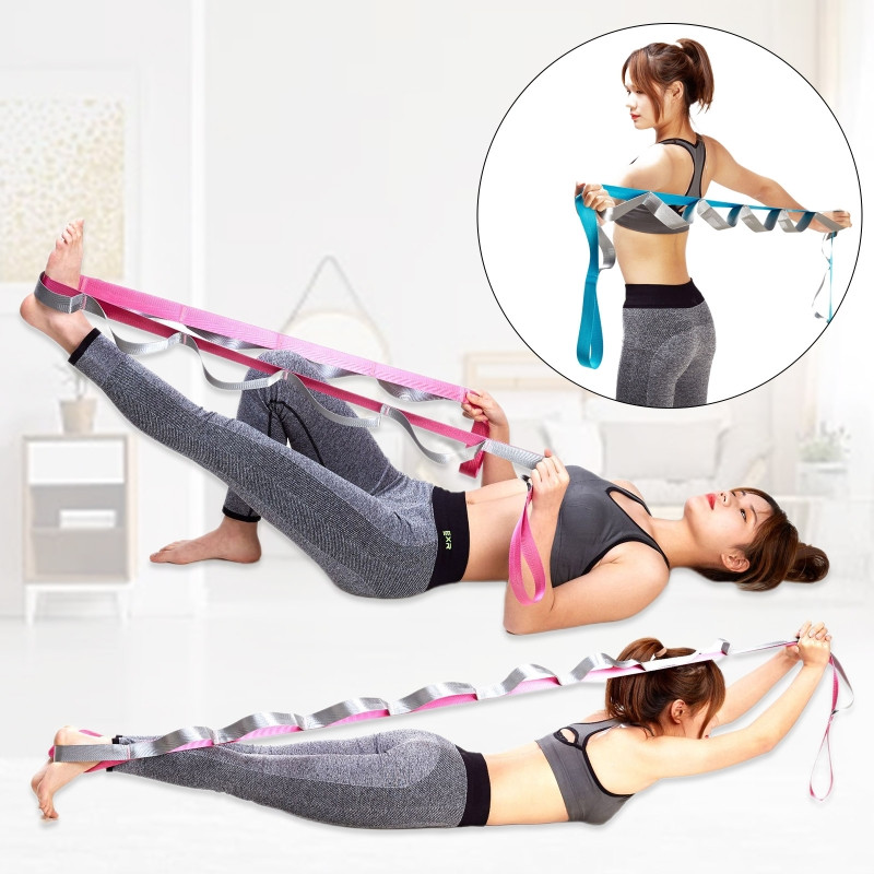 Füüsiline teraapia 10 silmusega mitteelastsed venitusribad Venitusrihm Joogarihm võimlemiseks, koduseks treeninguks, harjutuseks